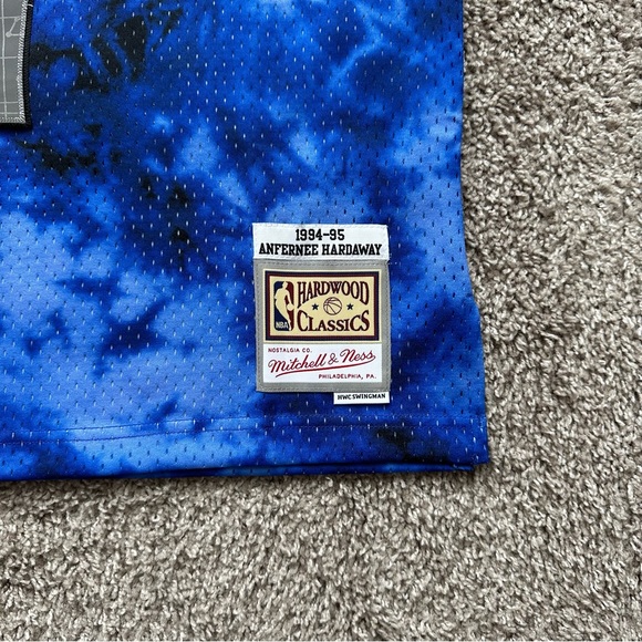 NBA GALAXY SWINGMAN ORLANDO MAGIC HARDAWAY BASKETBALL REFLECTIVE TIE DYE BLACK - Picture 5 of 6